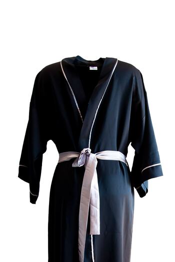 Mita Concept Satin Black Color Men's Kimono