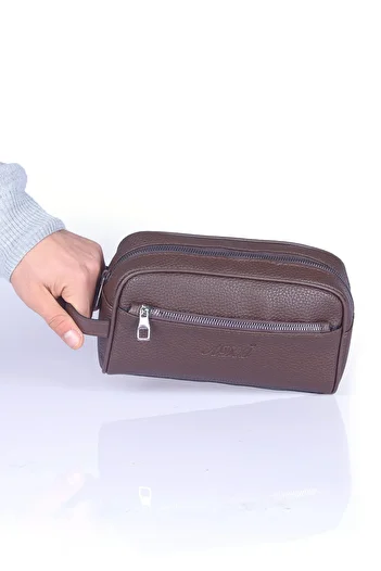 By Hakan Men's Shaving And Handbag Brown