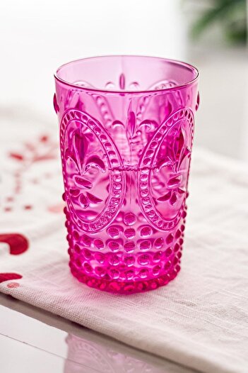 Depa Akrilik Pembe Tekli Kısa Bardak & Su Meşrubat Kahve Yanı Bardağı 400 Ml ( Cam Değildir )
