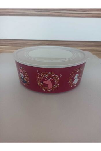 Tupperware Water Round Cherry Snowman Christmas Cookie Box