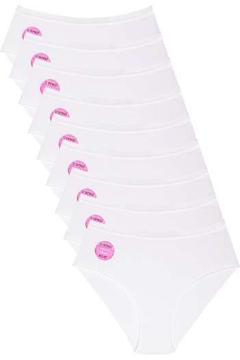 Meren Underwear سراويل داخلية نسائية بيضاء مكونة من 9 قطع بخصر مطاطي بدون خياطة