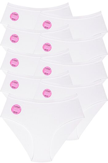 Meren Underwear سراويل داخلية نسائية بيضاء مكونة من 9 قطع بخصر مطاطي بدون خياطة