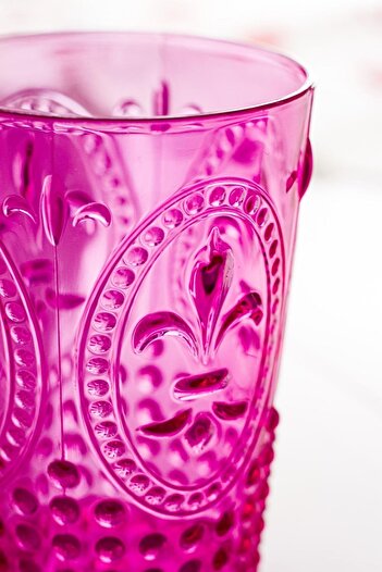 Depa Akrilik Pembe Tekli Kısa Bardak & Su Meşrubat Kahve Yanı Bardağı 400 Ml ( Cam Değildir )