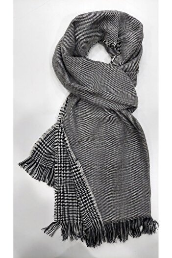 Mathilda Aksesuar Women's Double Sided Soft Textured Scarf Gray