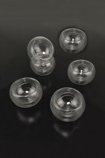 Digithome 6-Piece Double Walled Glass Mini Bowl – Thn75136 C1-1-18