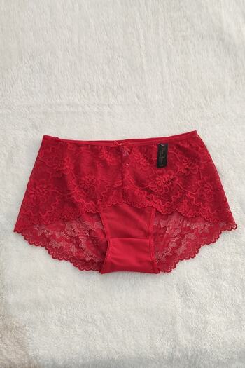 DON AMOR Red Oversize Panties with Wide Back Laces