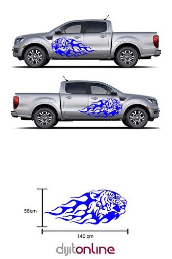 Dijitonline 2 bucăți autocolant leu off-road - autocolant leu off-road ușă laterală - compatibil 140x58 cm