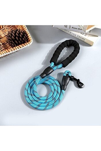 SARFEX Dog Walking Rope Leash Strap Blue Reflective 130 Cm Rope For Medium And Large Size Dogs
