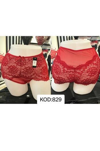 DON AMOR Red Oversize Panties with Wide Back Laces