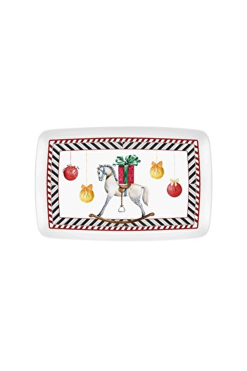 The Mia New Year's Themed Nutcracker Rectangular Serving Plate 34 X 25 cm