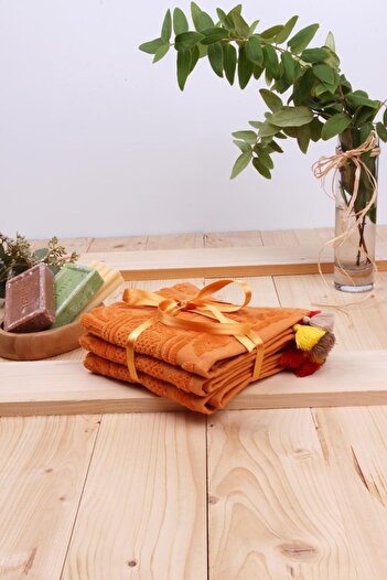 Baveno Jacquard Tasseled 3-Piece Velvet 30x30 Kitchen Guest Towel