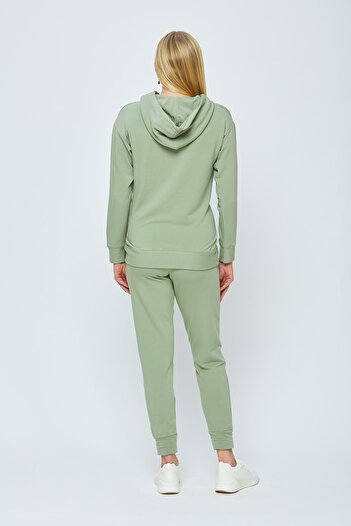 Motherway Women's Green Cotton Maternity Tracksuit Set