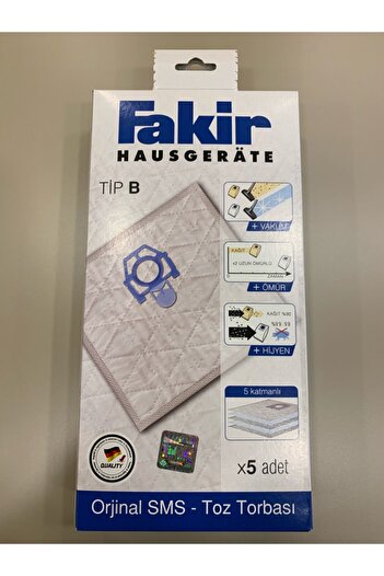 Fakir Original Sms Cloth Authorized Vacuum Cleaner Dust Bag Service
