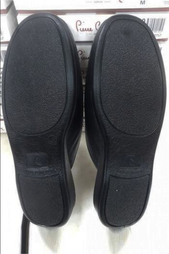 Pierre Cardin Black Leather Men's Slippers - 01 288