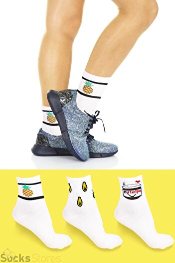 Esinti Men's Socks Women's Socks Long Patterned Socks Sports Football Tennis Socks 3 Pieces
