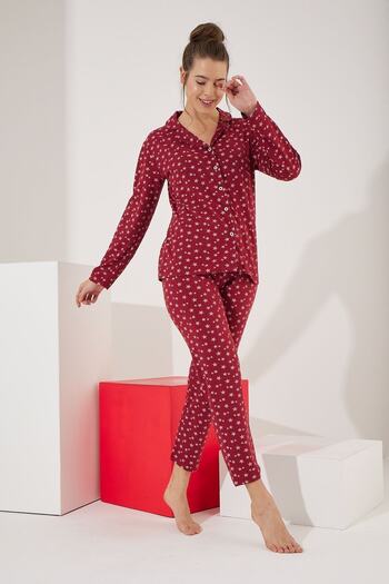 STRAWBERRY Pamuklu Düğmeli Pijama Takım
