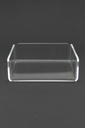 Sogo Şeffaf Akrilik Pleksi Kare Çerezlik Kase 9,5x9,5 Cm 3 Mm