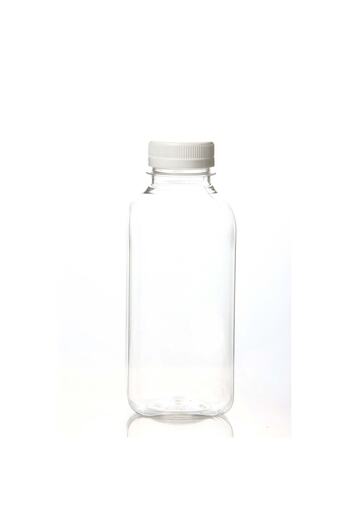mbkambalaj 500ml Pet Square Bottle And White Lid (100 Pieces)