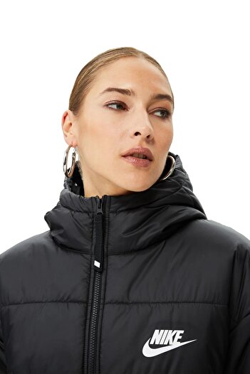 Nike Sportswear Therma-fit Hoodie Parka Kadın Siyah Mont Bol Kesim Geniş Kalıp! Dx1798-010