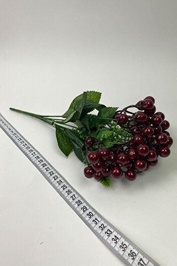 Hobigram Decorative Artificial Flower Burgundy Kokina Bunch 1 Bunch Artificial Plant with 7 Heads - New Year's Ornament - New Year's Ornament
