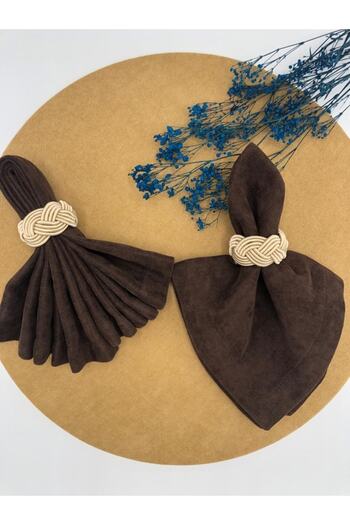 KATMERTEKS 8 Pieces Cappuccino Napkin Ring Ring Wicker Model