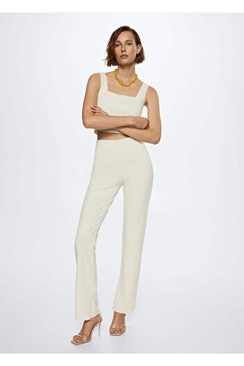 MANGO Woman Loose Trousers with Side Slits