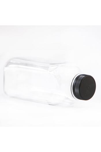 mbkambalaj 500ml Pet Square Bottle And Black Lid (100 Pieces)