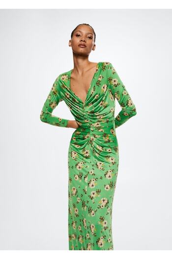 MANGO Woman Φόρεμα με βολάν με λεπτομέρειες