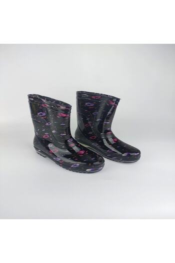 t-step Women's Purple Color Floral Work Vineyard Garden Rain Boots