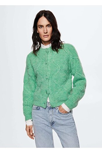 MANGO Woman Rope Braided Cardigan