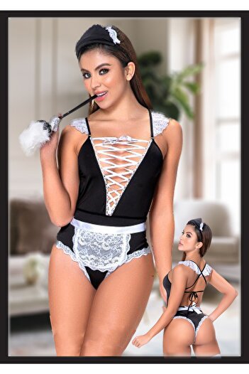TİESSİ Black Lace Sexy Fancy Women's Costume - New Model