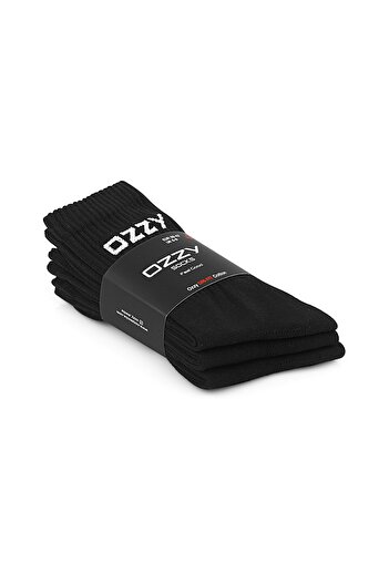 Ozzy Socks 3 Pairs of Long-Headed Tennis Sports Socks Black Package