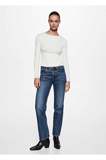 MANGO Woman Tricou Solidaritate cu cusături decorative