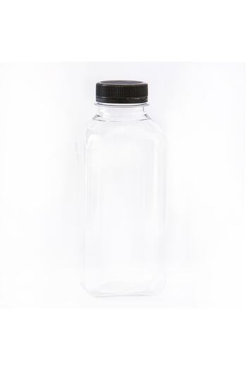 mbkambalaj 500ml Pet Square Bottle And Black Lid (100 Pieces)