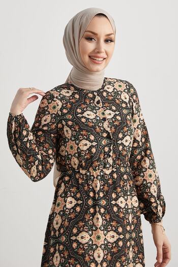 InStyle Φόρεμα Violet Floral Viscose - Μαύρο