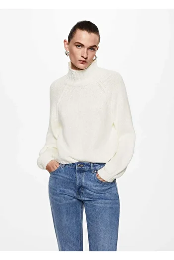 MANGO Woman Stand Collar Sweater