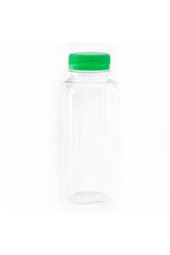 mbkambalaj 500ml Pet Square Bottle And Green Lid (100 Pieces)