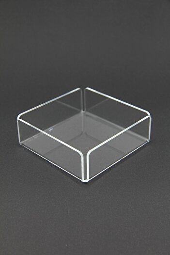 Sogo Şeffaf Akrilik Pleksi Kare Çerezlik Kase 9,5x9,5 Cm 3 Mm
