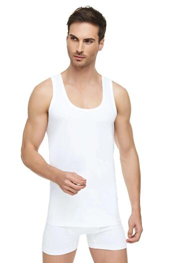 Tutku Elit Men's Combed Cotton Strappy Undershirt 1001 - 9 Pieces