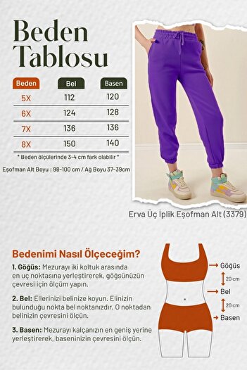 Aşkı Endam Large Size Erva Three Thread Sweatpants with Elastic Legs - Mint