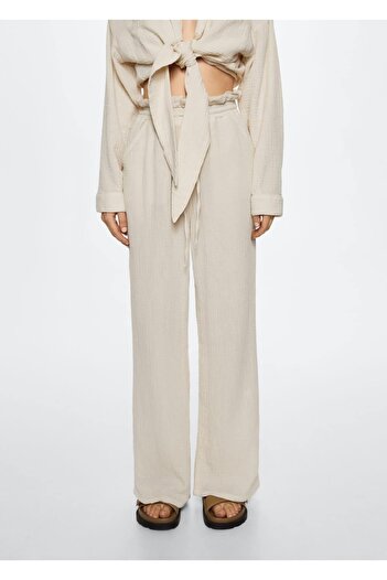 MANGO Woman Bambula Cotton Trousers