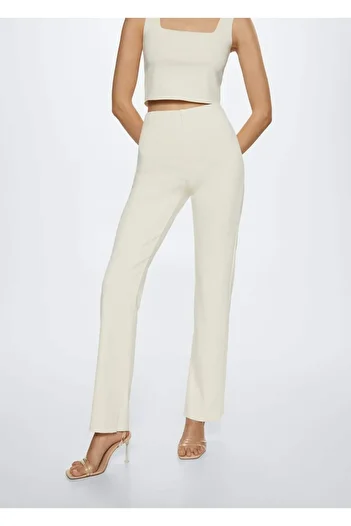 MANGO Woman Loose Trousers with Side Slits