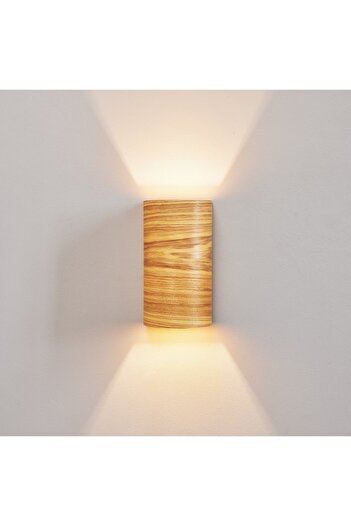 hü ma tasarım ve aksesuar Double-Way Wooden Living Room Wall Sconce Chandelier with Curved Edge Reflection Design - Gu 10 Lampholder