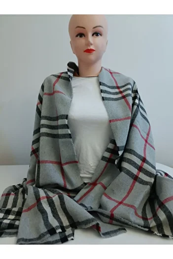 Bonjela Plaid Striped Shoulder Shawl
