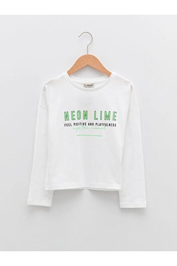 LC Waikiki Μακρυμάνικο κοριτσίστικο T-shirt Crew Neck Printed