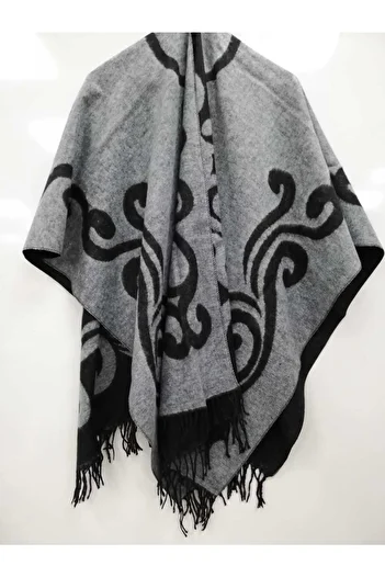 Lavinya Women's Winter Double-Sided Poncho Shoulder Shawl
