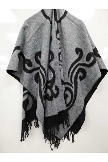 Lavinya Women's Winter Double-Sided Poncho Shoulder Shawl