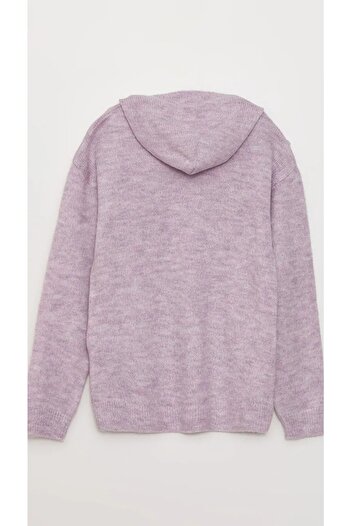 LC Waikiki Hooded Basic Long Sleeve Girls' Knitwear Sweater