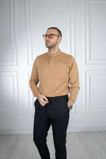 Sarar Πλεκτό πουλόβερ Polo Neck Camel