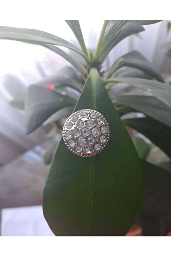 İMREN AKSESUAR Special Design Rhinestone Button 2 Cm Hanger Coated Free Nickel Metal Button 1 Piece